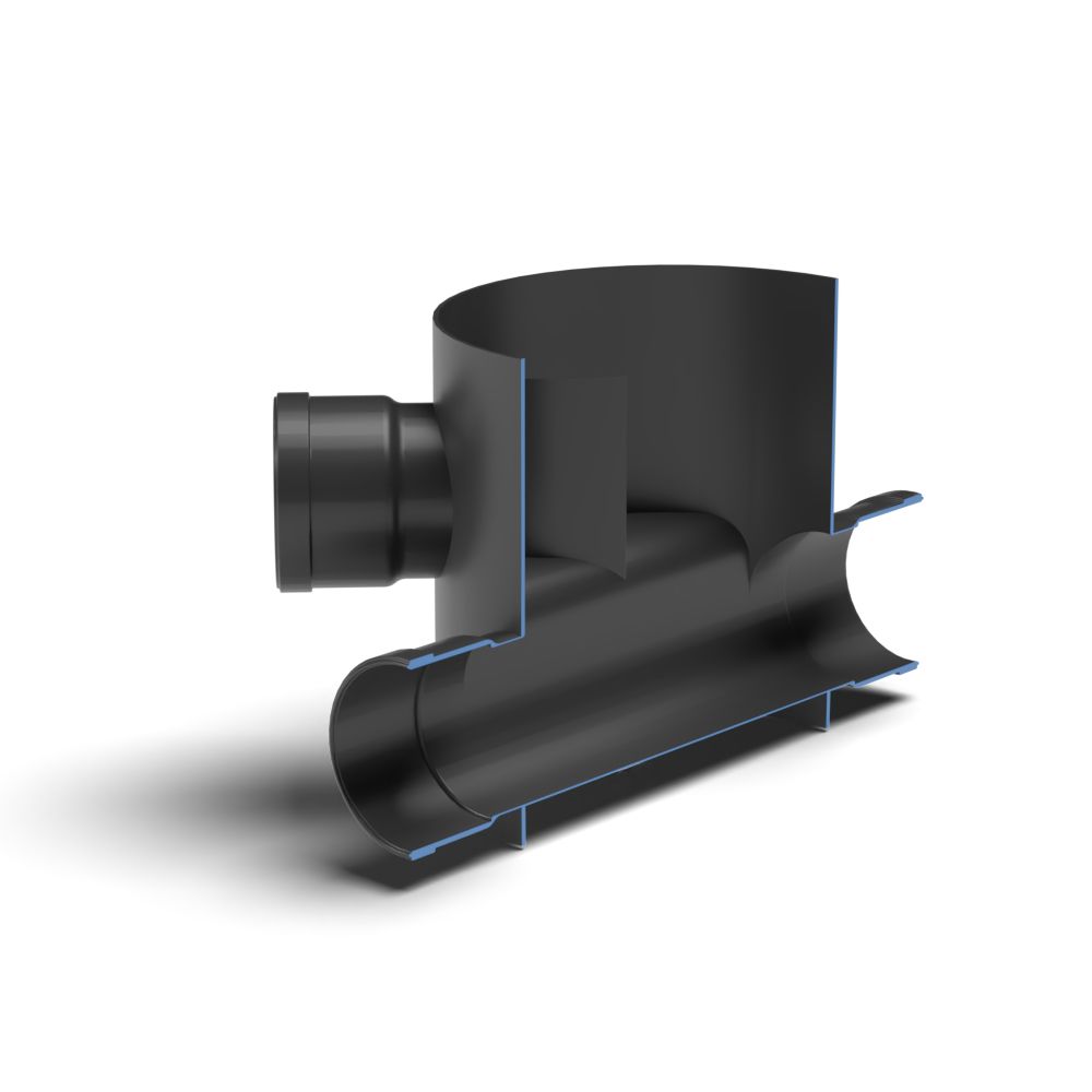 FloPlast Inspection Chamber Base 3 Fixed Inlets - 300mm Diameter