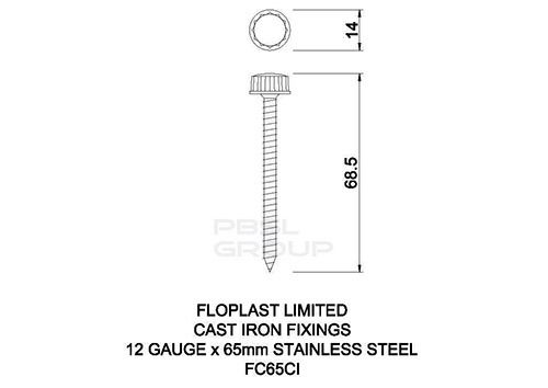 FloPlast Ring Seal Soil Fixings - 65mm Cast Iron Effect - Pack of 10