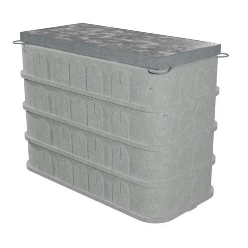 BT Quadbox Duct Access Cover Concrete - for 915mm x 445mm Chamber