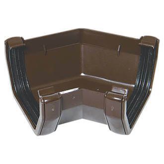 FloPlast Square Gutter Angle - 135 Degree x 114mm Brown