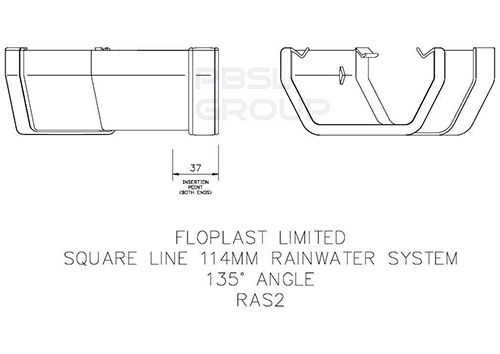 FloPlast Square Gutter Angle - 135 Degree x 114mm Brown