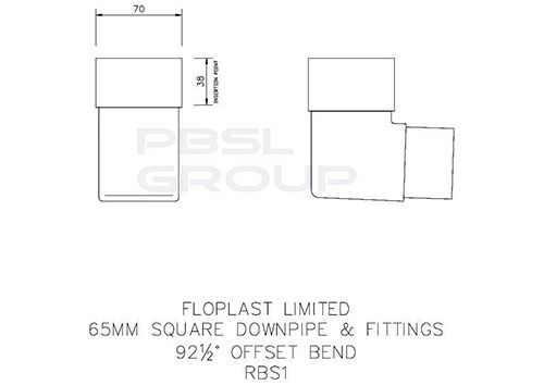 FloPlast Square Downpipe Bend - 92.5 Degree Brown