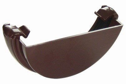 FloPlast Mini Gutter External Stopend - 76mm Brown