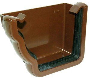 FloPlast Ogee Gutter External Stopend Left Hand - 110mm x 80mm Brown