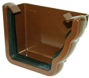 FloPlast Ogee Gutter External Stopend Right Hand - 110mm x 80mm Brown