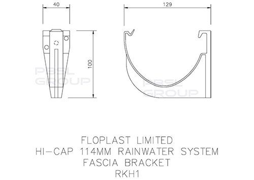 FloPlast Deepflow/ Hi-Cap Gutter Fascia Bracket - 115mm x 75mm Anthracite Grey