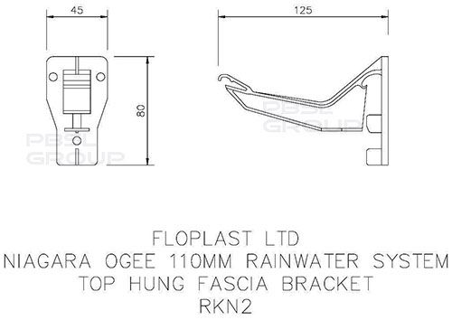 FloPlast Ogee Gutter Top Hung Fascia Bracket - 110mm x 80mm Brown