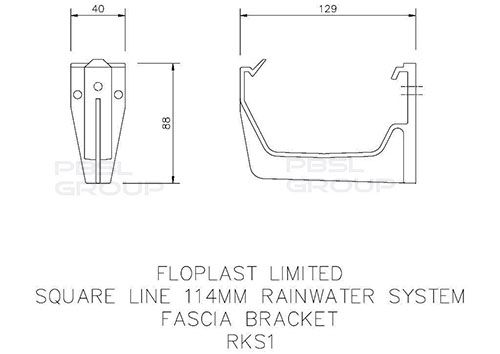 FloPlast Square Gutter Fascia Bracket - 114mm Black