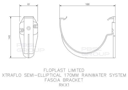 FloPlast Industrial/ Xtraflo Gutter Fascia Bracket - 170mm White