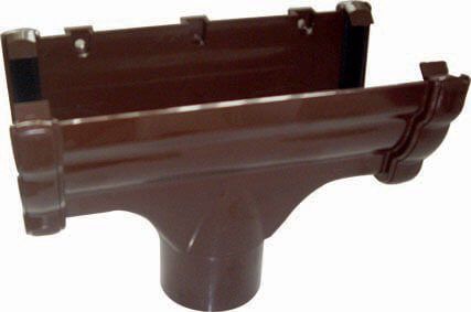 FloPlast Ogee Gutter Running Outlet - 110mm x 80mm Brown