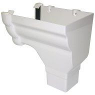 FloPlast Ogee Gutter Stopend Outlet Right Hand - 110mm x 80mm White