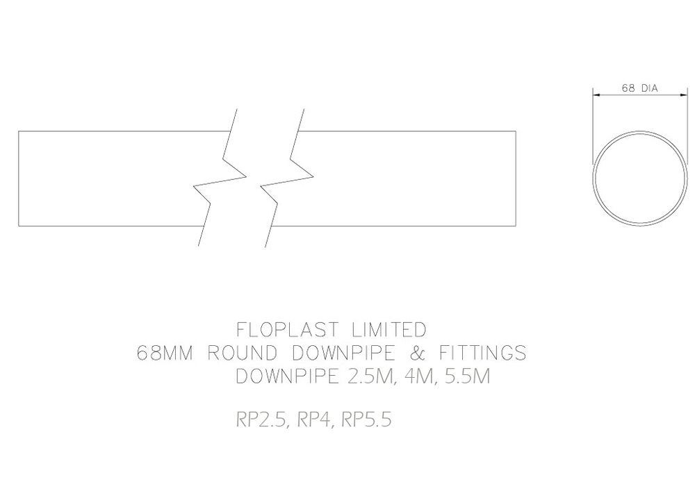 FloPlast Round Downpipe - 68mm x 4mtr Brown