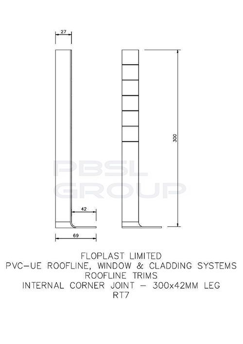 Golden Oak Fascia Capping Board Internal Corner - 300mm
