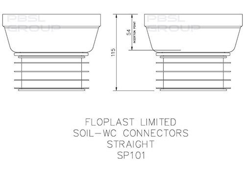FloPlast Straight Pan Connector - White