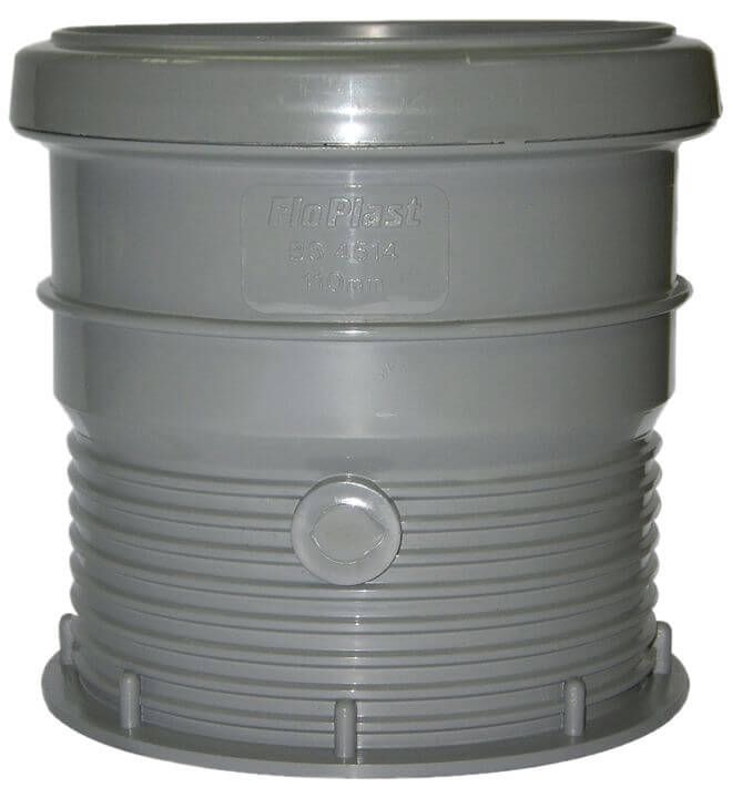 Ring Seal Soil Drain Connector - 110mm Grey