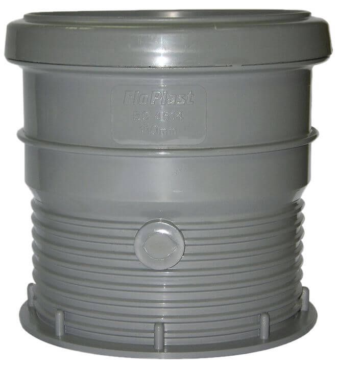 FloPlast Ring Seal Soil Drain Connector - 110mm Grey