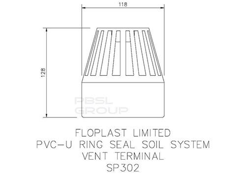 FloPlast Ring Seal Soil Vent Terminal - 110mm Black