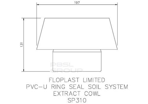 FloPlast Ring Seal Soil Vent Cowl - 110mm Black