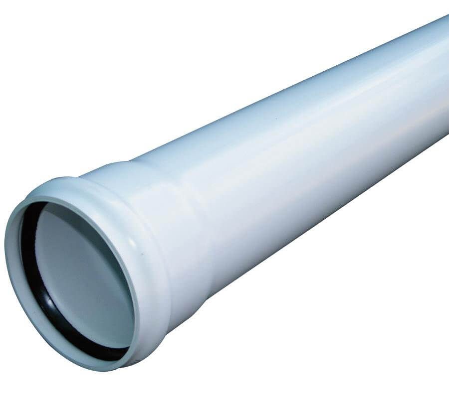 FloPlast Ring Seal Soil Pipe Single Socket - 110mm x 3mtr White - Pack of 2
