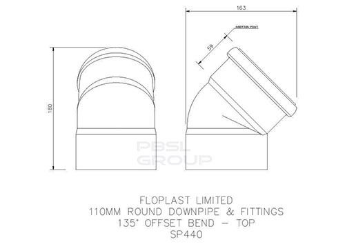 FloPlast Solvent Weld Offset Bend Top - 110mm Grey