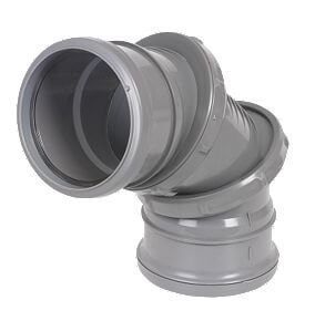 FloPlast Ring Seal Soil Adjustable Bend Double Socket - 0-90 Degree x 110mm Grey