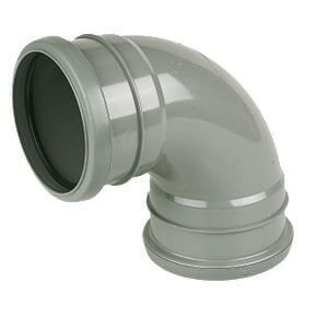 FloPlast Ring Seal Soil Bend Double Socket - 92.5 Degree x 110mm Grey