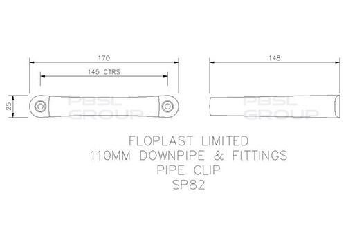 FloPlast Ring Seal Soil Pipe Clip - 110mm Grey