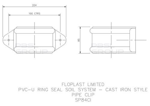 FloPlast Ring Seal Soil Pipe Clip - 110mm Cast Iron Effect