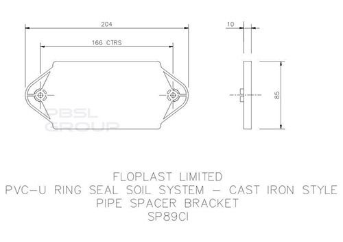 FloPlast Ring Seal Soil Pipe Spacer - 110mm Black Gloss Effect