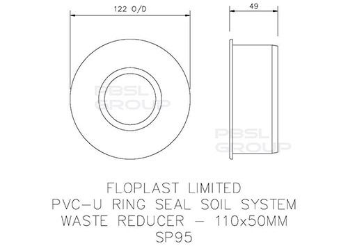 FloPlast Universal Waste Adaptor Black