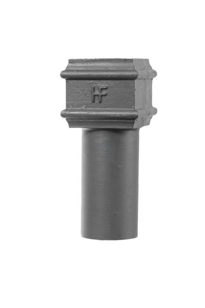 Cast Iron Square to Round Gutter Connector - 75mm Primed