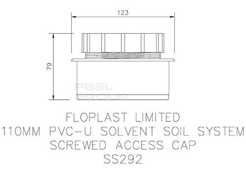 FloPlast Solvent Weld Soil Screwed Access Cap - 110mm Olive Grey