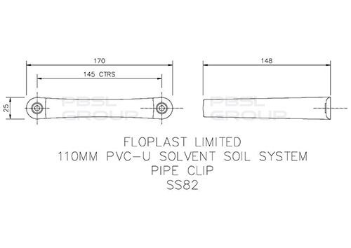 FloPlast Solvent Weld Soil Pipe Clip - 110mm Olive Grey