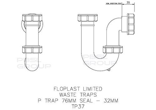 FloPlast P Trap - 32mm White
