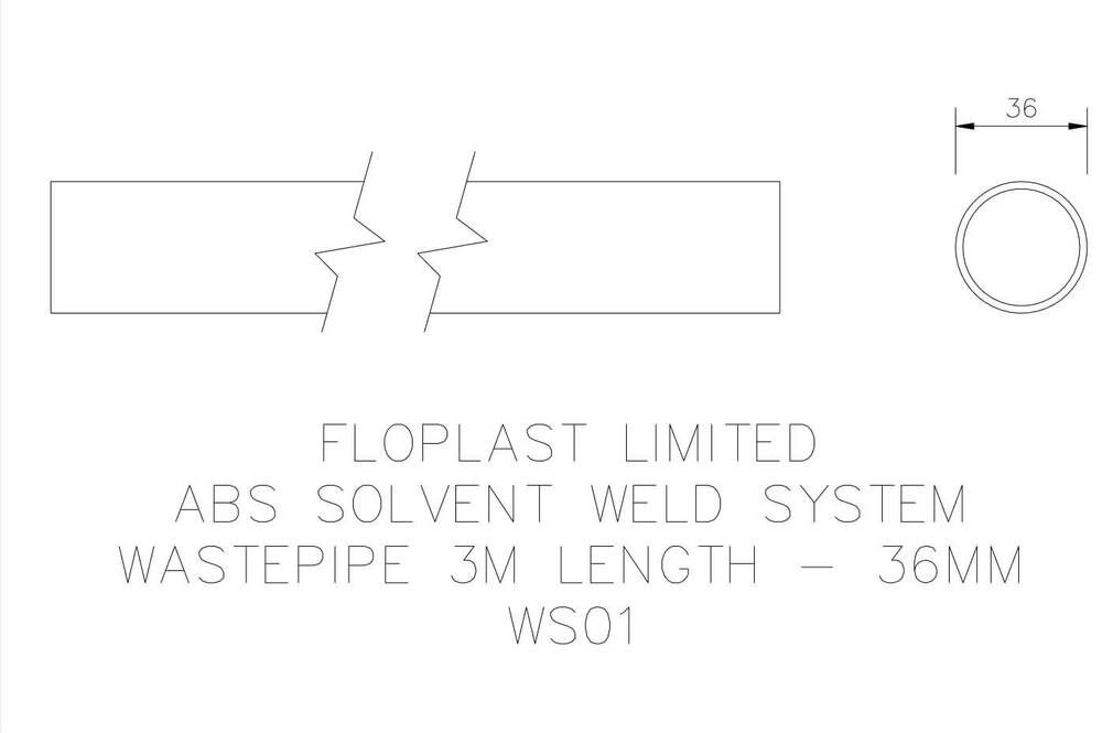FloPlast Solvent Weld Waste Pipe 32mm (I.D.) x 3mtr Black