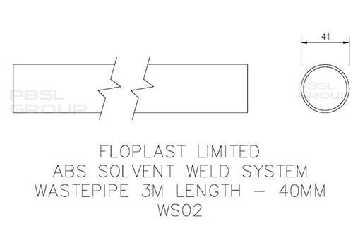 FloPlast Solvent Weld Waste Pipe - 40mm x 3mtr Black