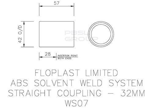 FloPlast Solvent Weld Waste Coupling - 32mm Black