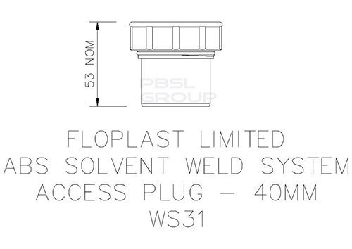 FloPlast Solvent Weld Waste Access Plug - 40mm Black