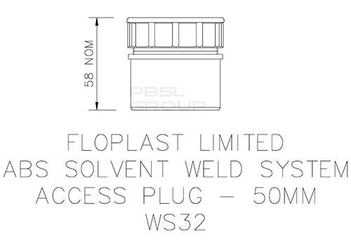 FloPlast Solvent Weld Waste Access Plug - 50mm Grey