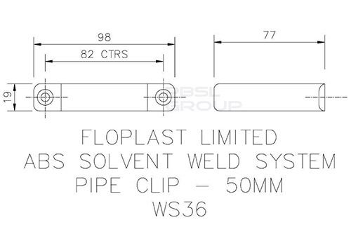 Round FloPlast 50mm Solvent Weld Pipe Clip White 2pcs 