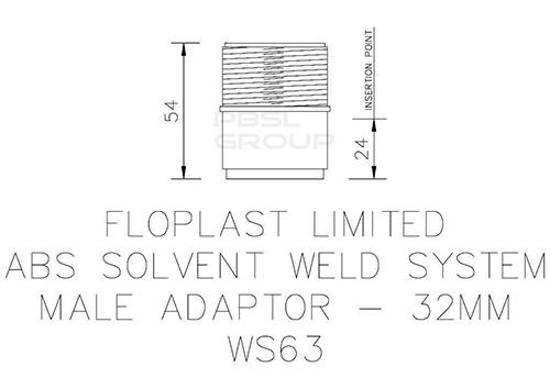 FloPlast Solvent Weld Waste Iron Coupling Male - 32mm White