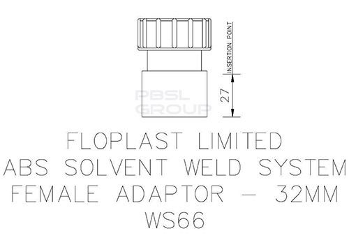 FloPlast Solvent Weld Waste Cap & Lining - 32mm White