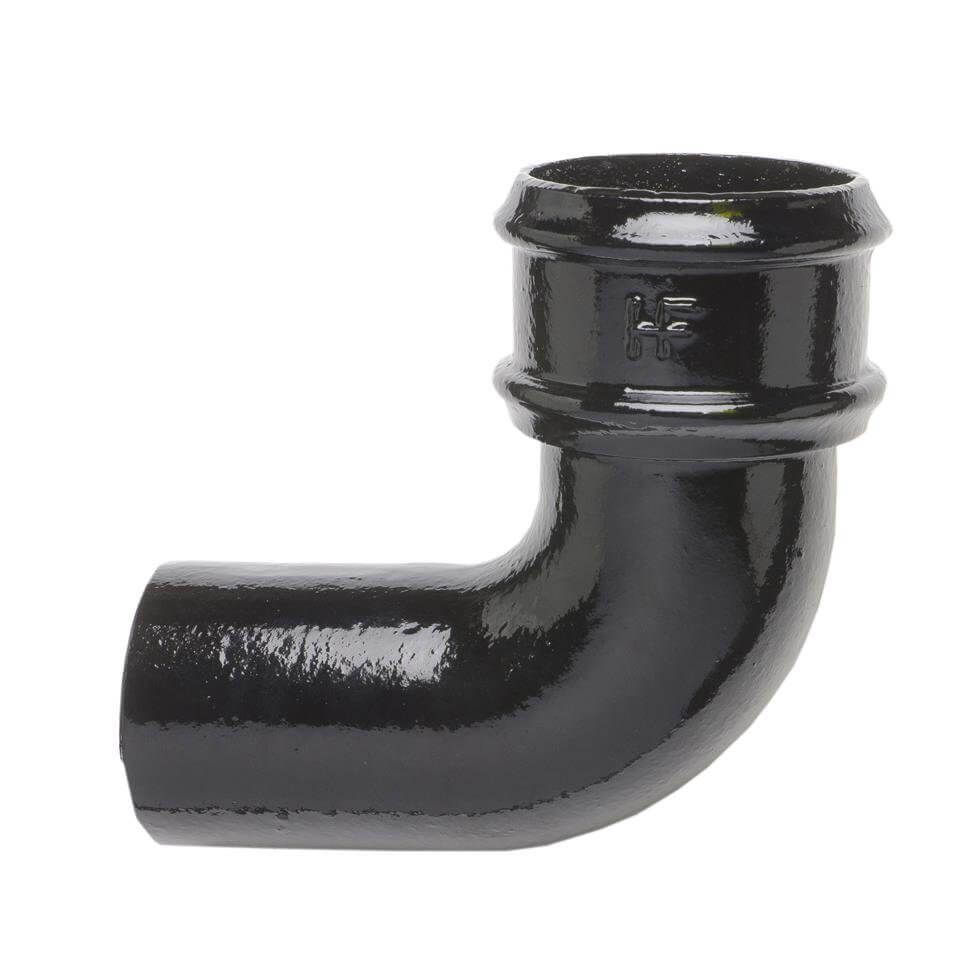 Cast Iron Round Downpipe Bend - 92.5 Degree x 100mm Black