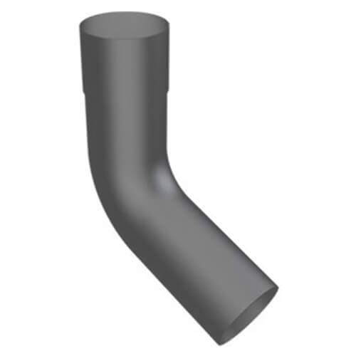 Aluminium Round Swaged Downpipe Bend - 112.5 Degree x 63mm PPC Finish Anthracite Grey