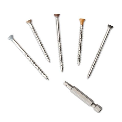 Composite Decking/Cladding Colour Coded Screw - 40mm Ash/Silver Birch - Pack of 50