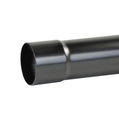 Aluminium Round Swaged Downpipe - 63mm x 1mtr PPC Finish Black