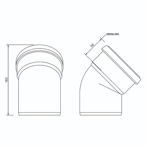 FloPlast Drainage Bend Single Socket - 45 Degree x 110mm