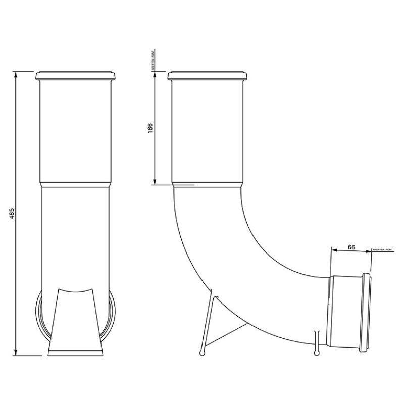 FloPlast Drainage Extended Rest Bend - 87.5 Degree x 110mm