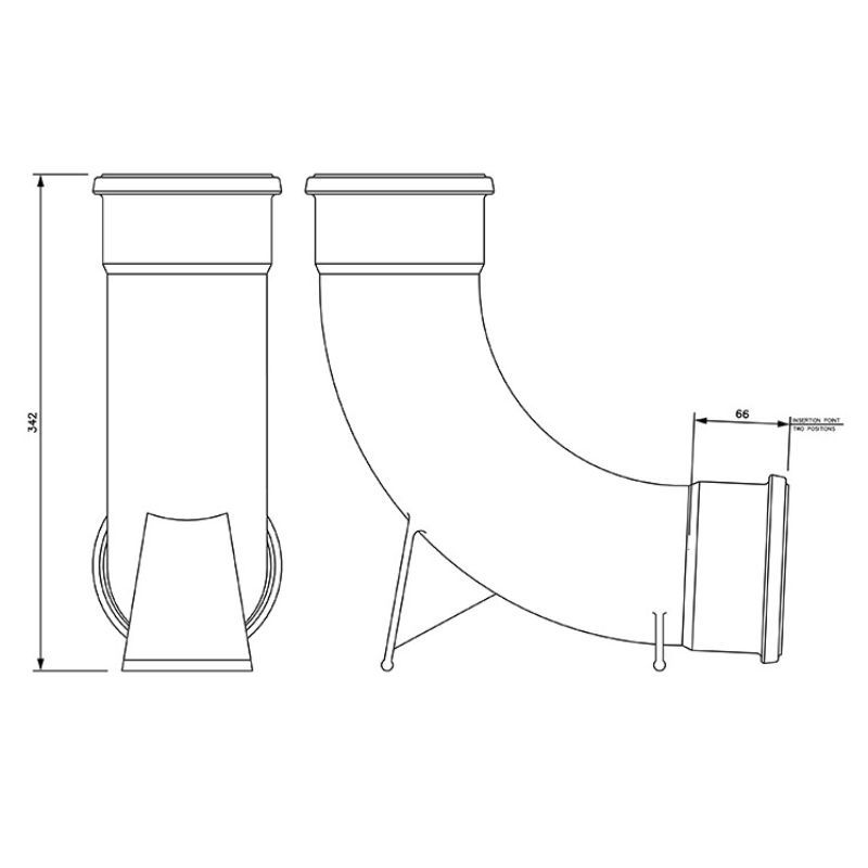 FloPlast Drainage Rest Bend Double Socket - 87.5 Degree x 110mm
