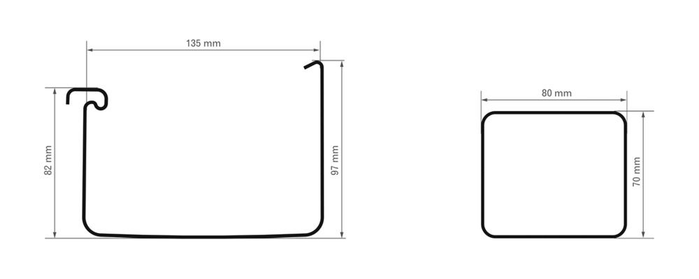 Square Gutter Large - 135mm x 4mtr Black